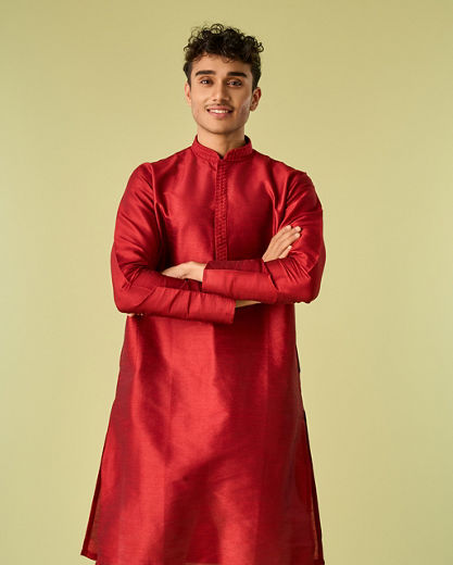 Diwas Men Maroon Elegance Kurta Pajama Set