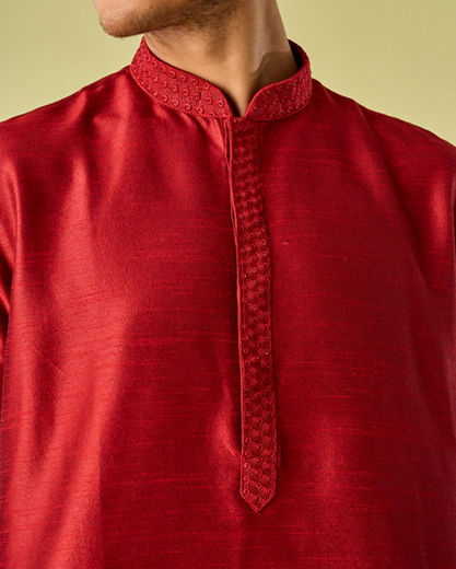 Diwas Men Maroon Elegance Kurta Pajama Set