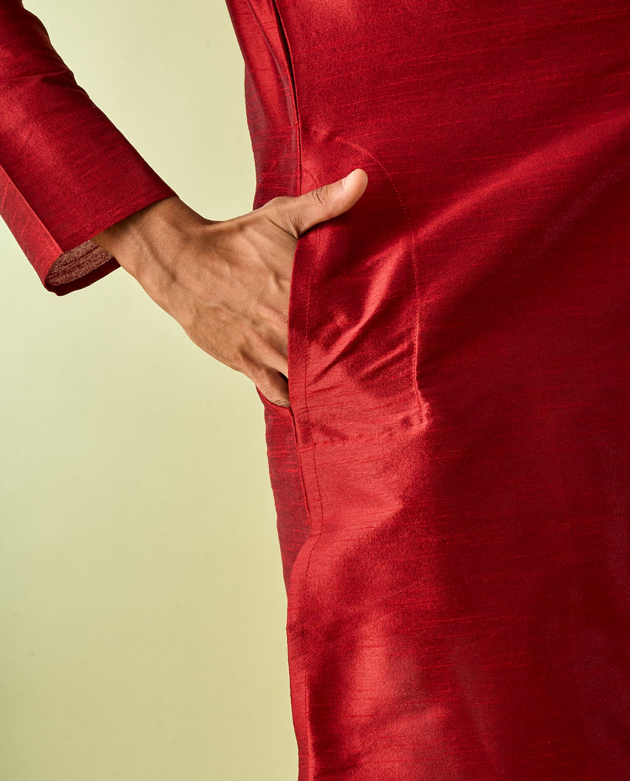 Diwas Men Maroon Elegance Kurta Pajama Set