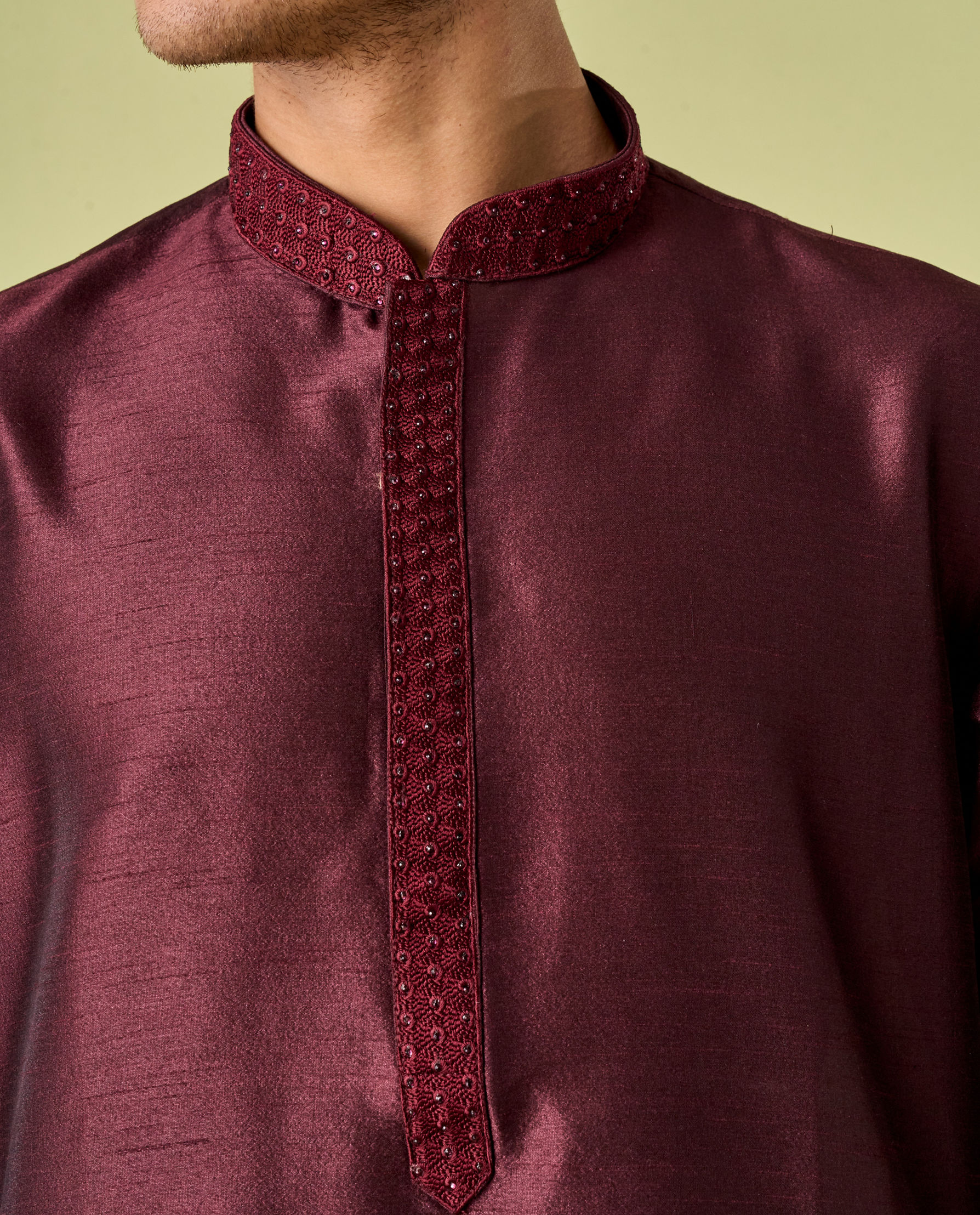 Diwas Men Wine Elegance Kurta Pyjama