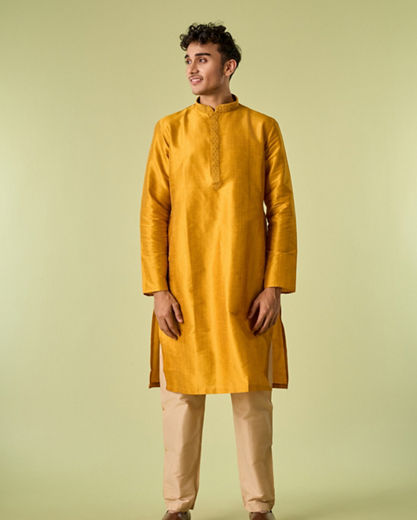 Diwas Men Radiant Mustard Kurta Pajama