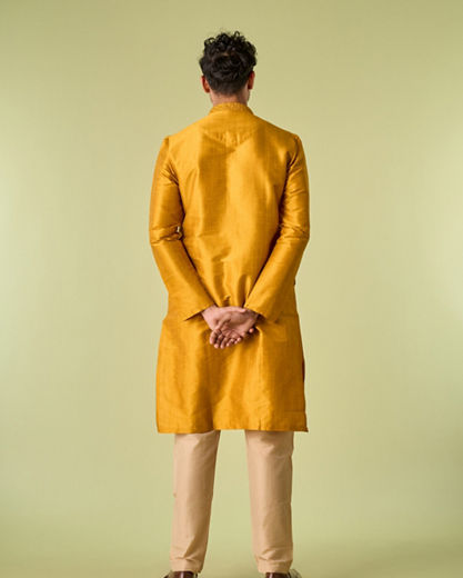 Diwas Men Radiant Mustard Kurta Pajama