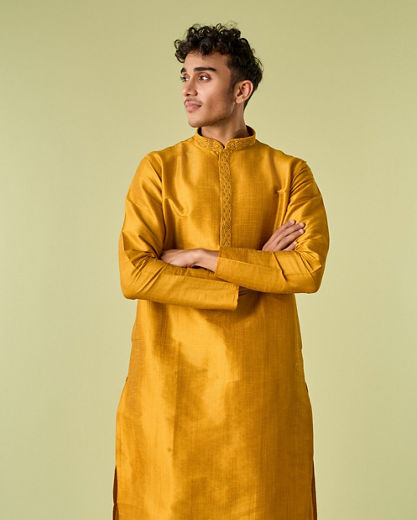 Diwas Men Radiant Mustard Kurta Pajama