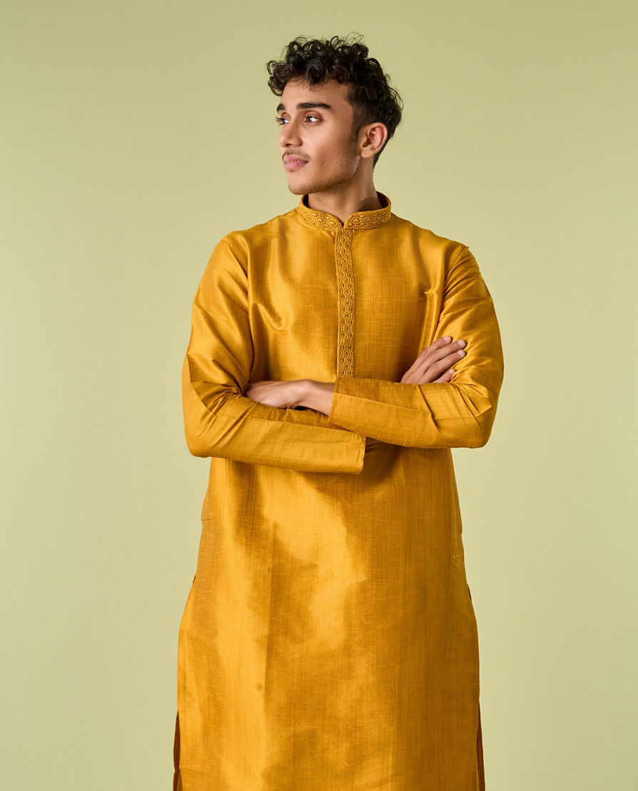 Diwas Men Radiant Mustard Kurta Pajama
