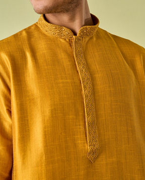 Diwas Men Radiant Mustard Kurta Pajama