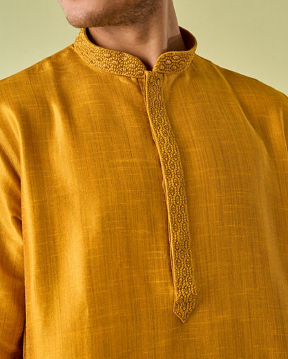 Diwas Men Radiant Mustard Kurta Pajama