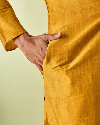 Diwas Men Radiant Mustard Kurta Pajama