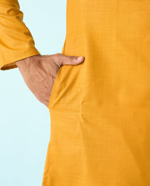 Diwas Men Mustard Mosaic Kurta Pajama