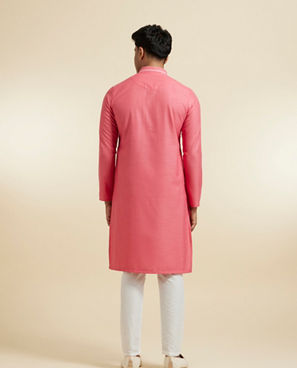 Diwas Men Coral Pink Dazzle Kurta Pajama