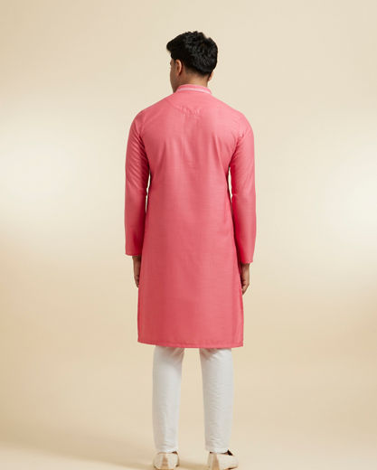 Diwas Men Coral Pink Dazzle Kurta Pajama