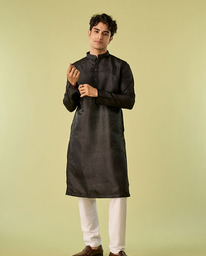 Diwas Men Black Elegance Kurta Pajama