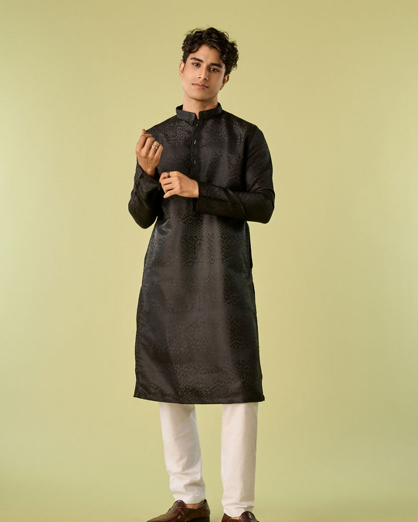 Diwas Men Black Elegance Kurta Pajama