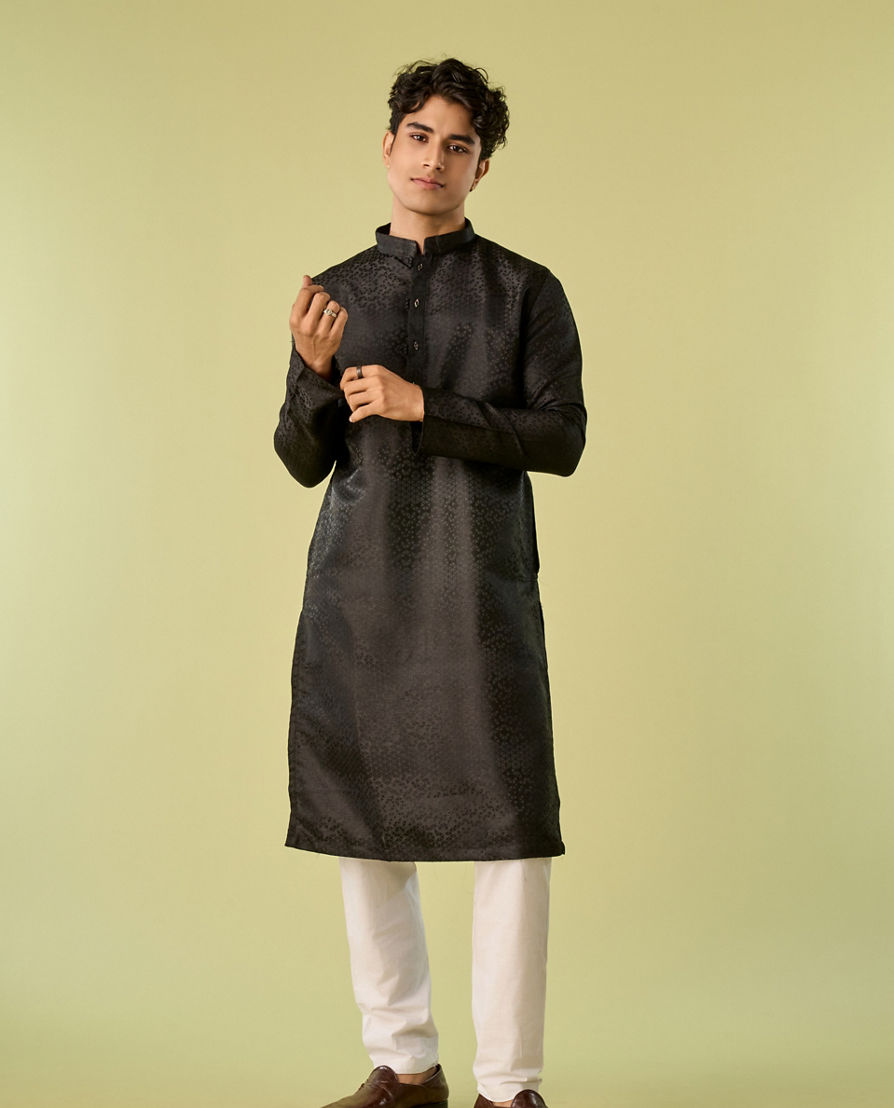 Diwas Men Black Elegance Kurta Pajama
