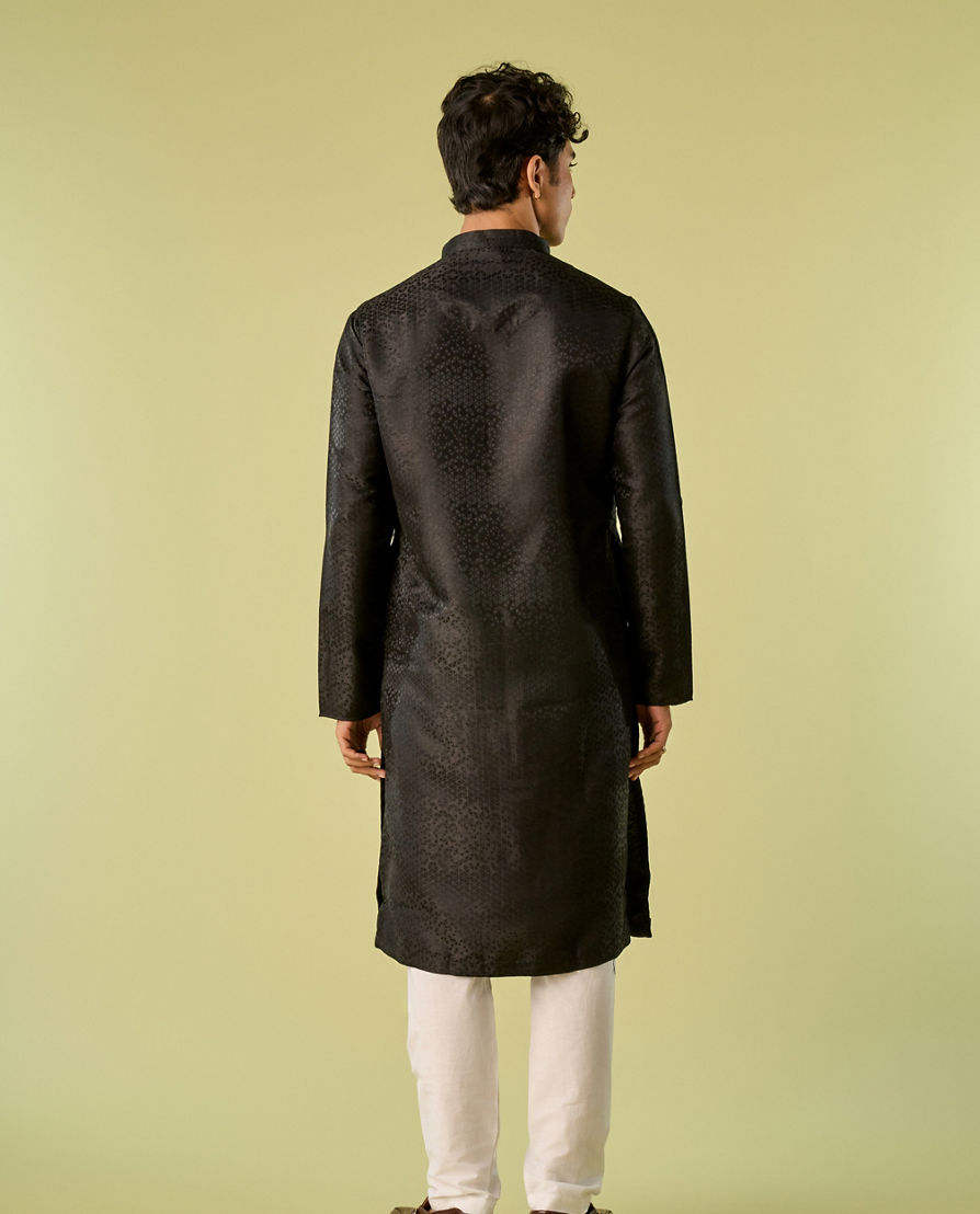 Diwas Men Black Elegance Kurta Pajama