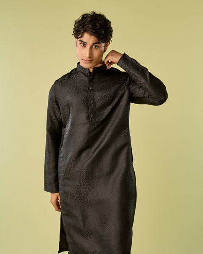 Diwas Men Black Elegance Kurta Pajama