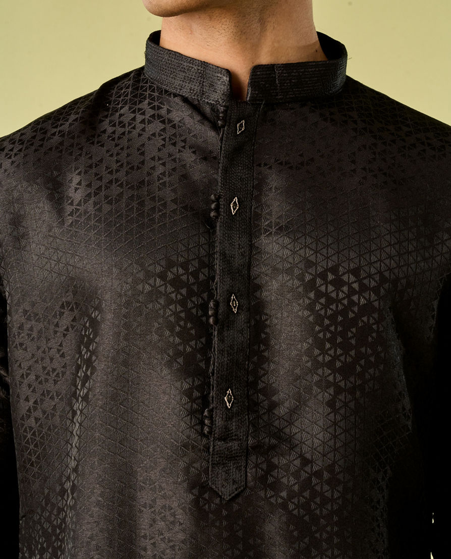 Diwas Men Black Elegance Kurta Pajama