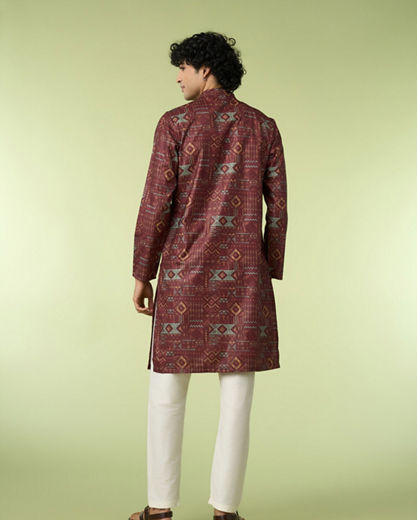 Diwas Men Exotic Brown Blend Cotton Kurta Pajama