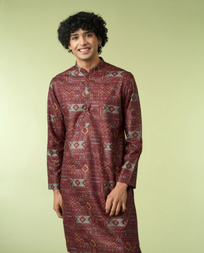 Diwas Men Exotic Brown Blend Cotton Kurta Pajama