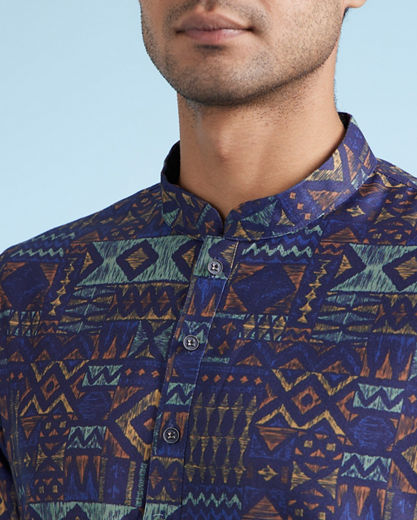 Diwas Men Dark Blue Elegance Kurta Pajama