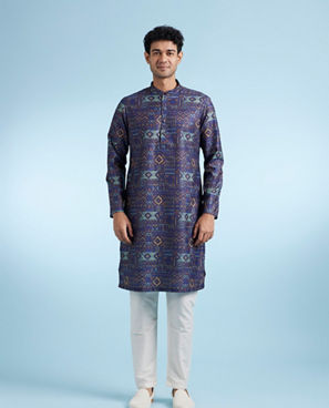 Diwas Men Dark Blue Elegance Kurta Pajama