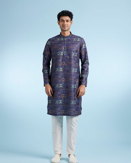 Diwas Men Dark Blue Elegance Kurta Pajama