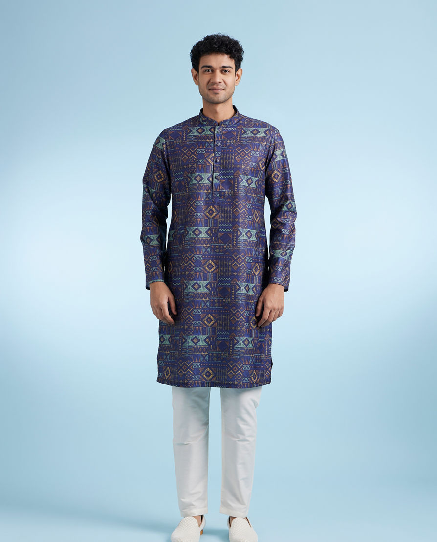 Diwas Men Dark Blue Elegance Kurta Pajama