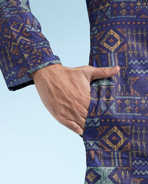 Diwas Men Dark Blue Elegance Kurta Pajama
