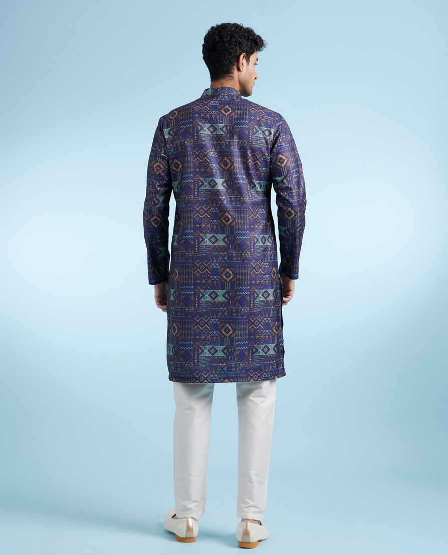 Diwas Men Dark Blue Elegance Kurta Pajama