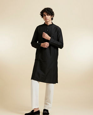 Diwas Men Black Elegance Kurta Pajama