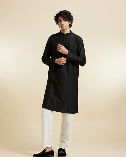 Diwas Men Black Elegance Kurta Pajama