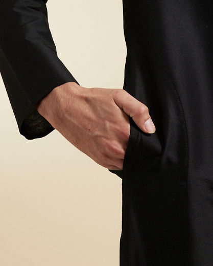 Diwas Men Black Elegance Kurta Pajama