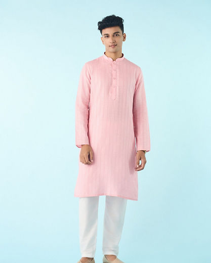 Diwas Men Cotton Pink Panache Kurta Pajama