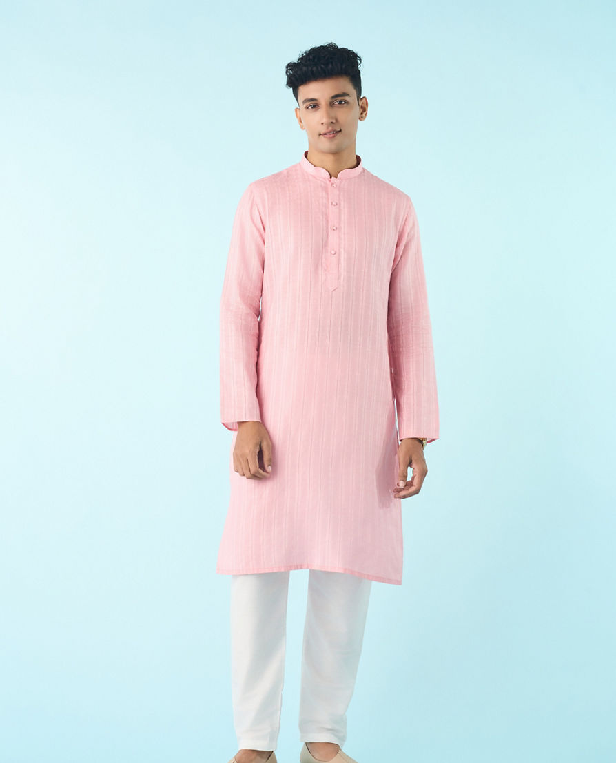 Diwas Men Cotton Pink Panache Kurta Pajama