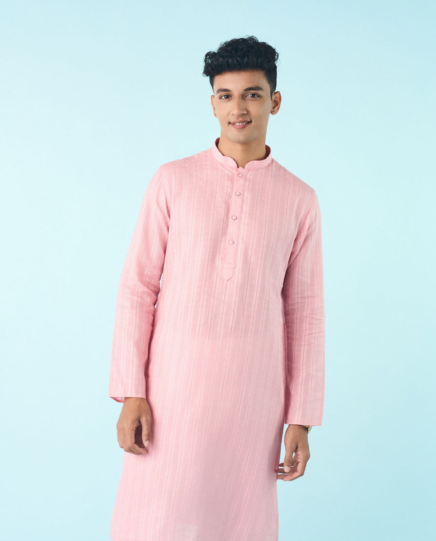 Diwas Men Cotton Pink Panache Kurta Pajama