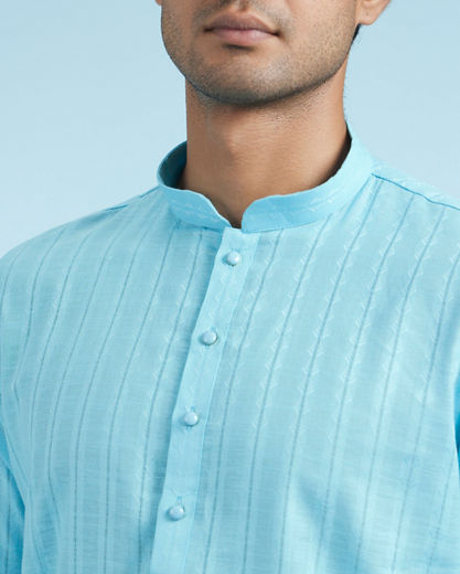 Diwas Men Light Blue Cotton Kurta Pajama