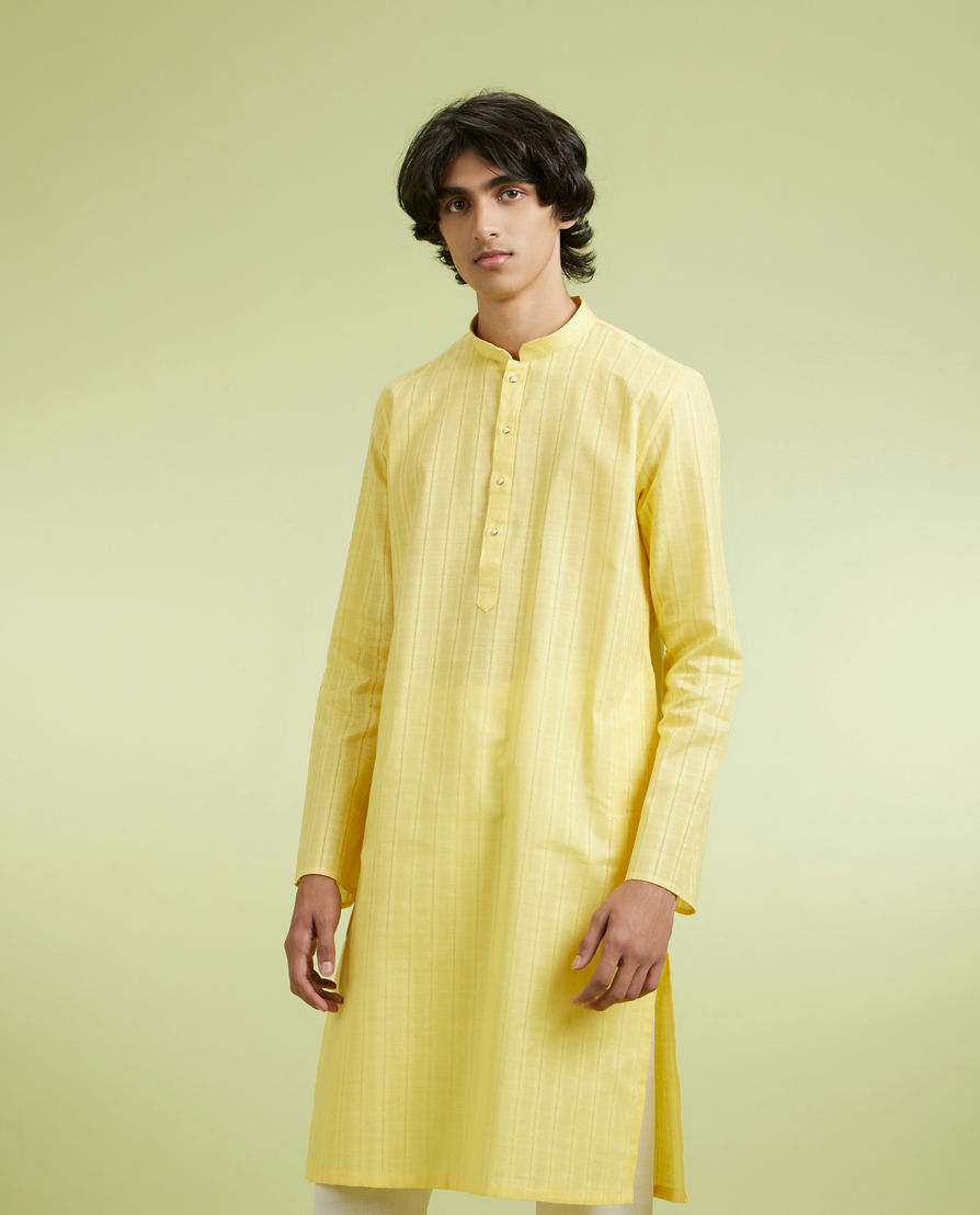 Diwas Men Radiant Yellow Cotton Kurta Pajama