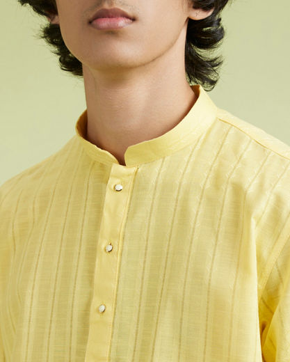 Diwas Men Radiant Yellow Cotton Kurta Pajama