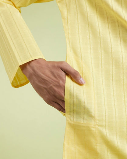 Diwas Men Radiant Yellow Cotton Kurta Pajama