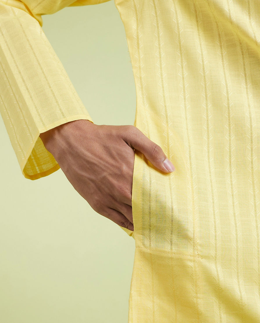 Diwas Men Radiant Yellow Cotton Kurta Pajama