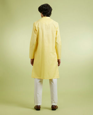 Diwas Men Radiant Yellow Cotton Kurta Pajama
