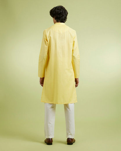 Diwas Men Radiant Yellow Cotton Kurta Pajama