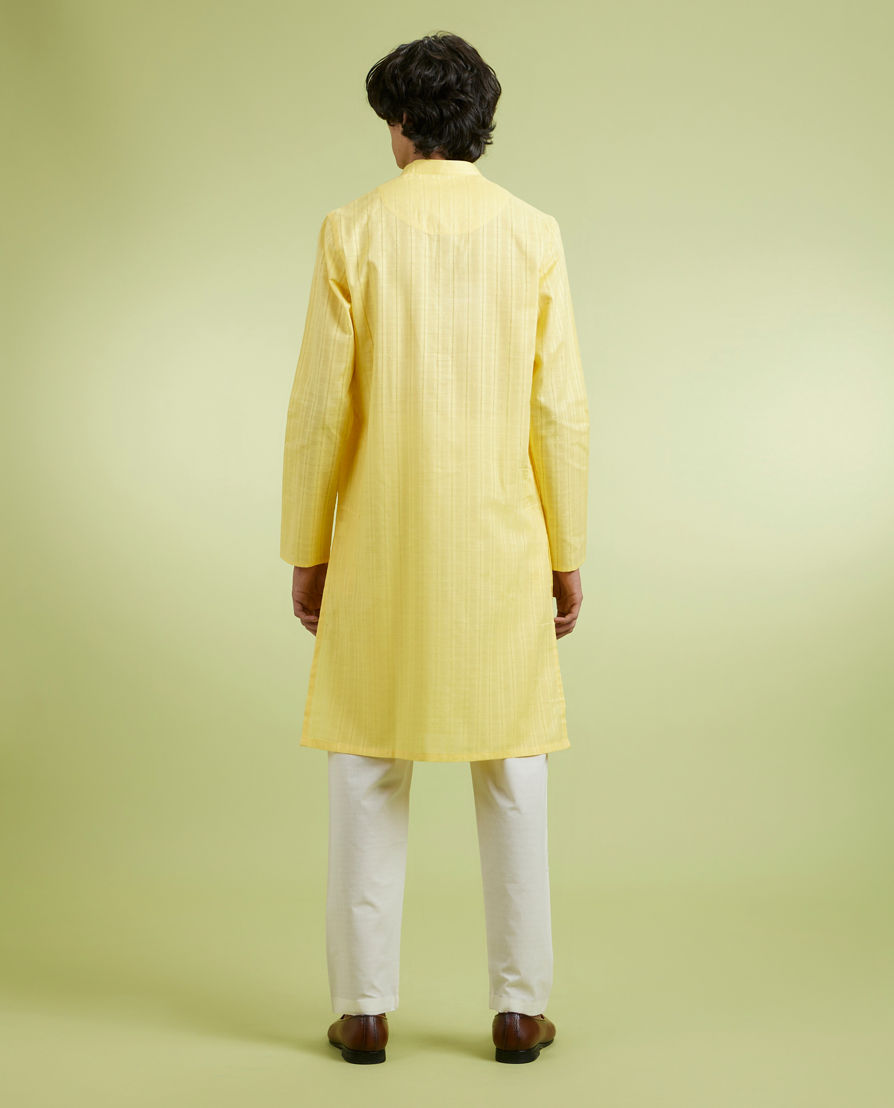 Diwas Men Radiant Yellow Cotton Kurta Pajama