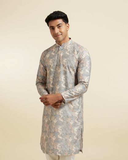 Diwas Men Elegant Grey Kurta Pajama Set