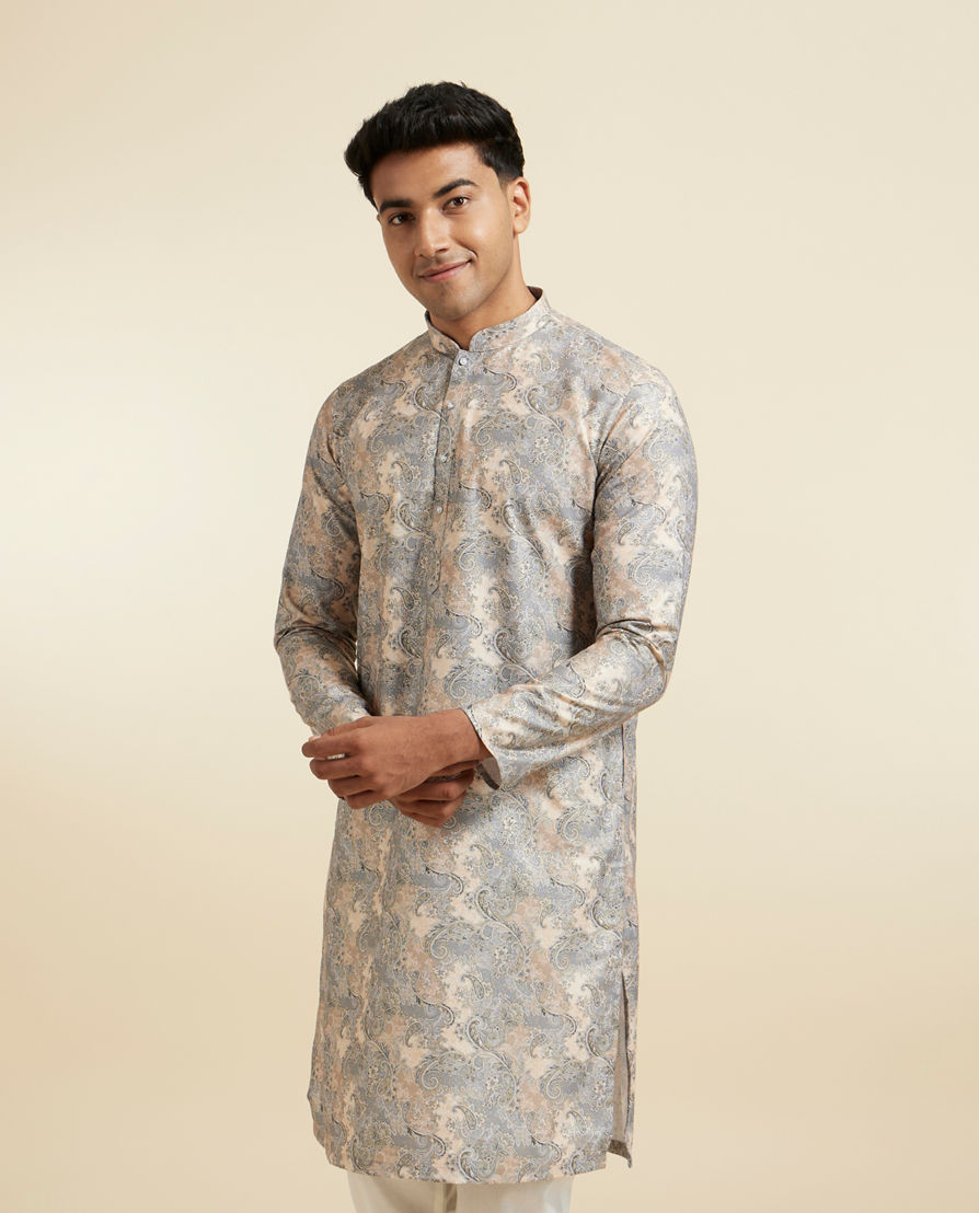 Diwas Men Elegant Grey Kurta Pajama Set