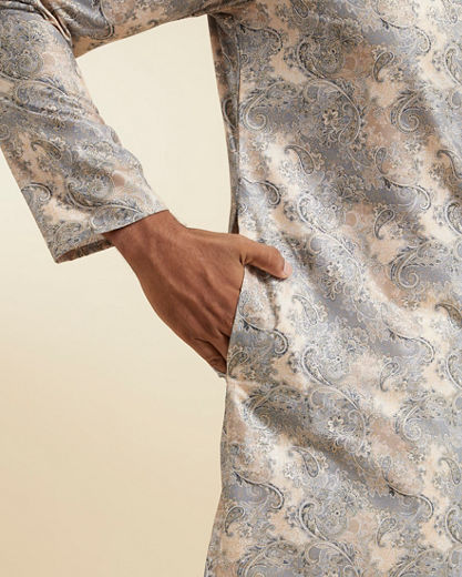 Diwas Men Elegant Grey Kurta Pajama Set