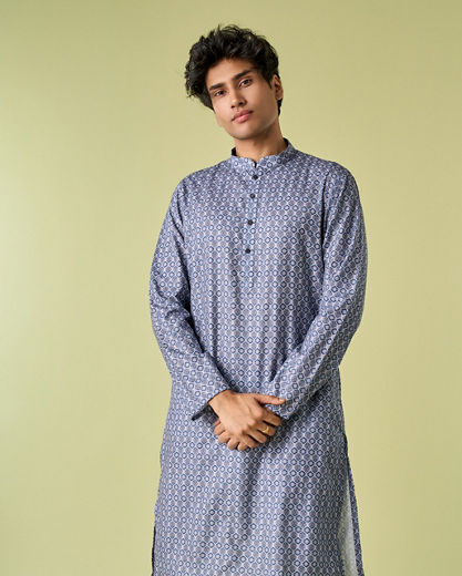Diwas Men Blue Royalty Kurta Pajama