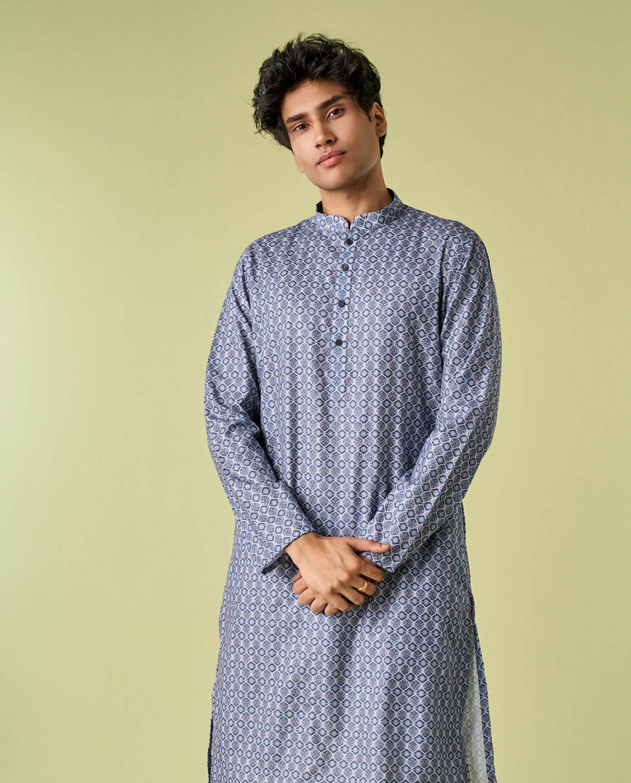 Diwas Men Blue Royalty Kurta Pajama