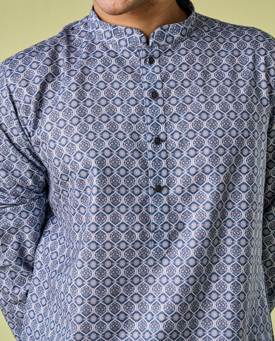 Diwas Men Blue Royalty Kurta Pajama