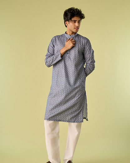 Diwas Men Blue Royalty Kurta Pajama