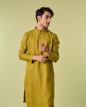 Diwas Men Mehndi Green Elegance Kurta Pajama